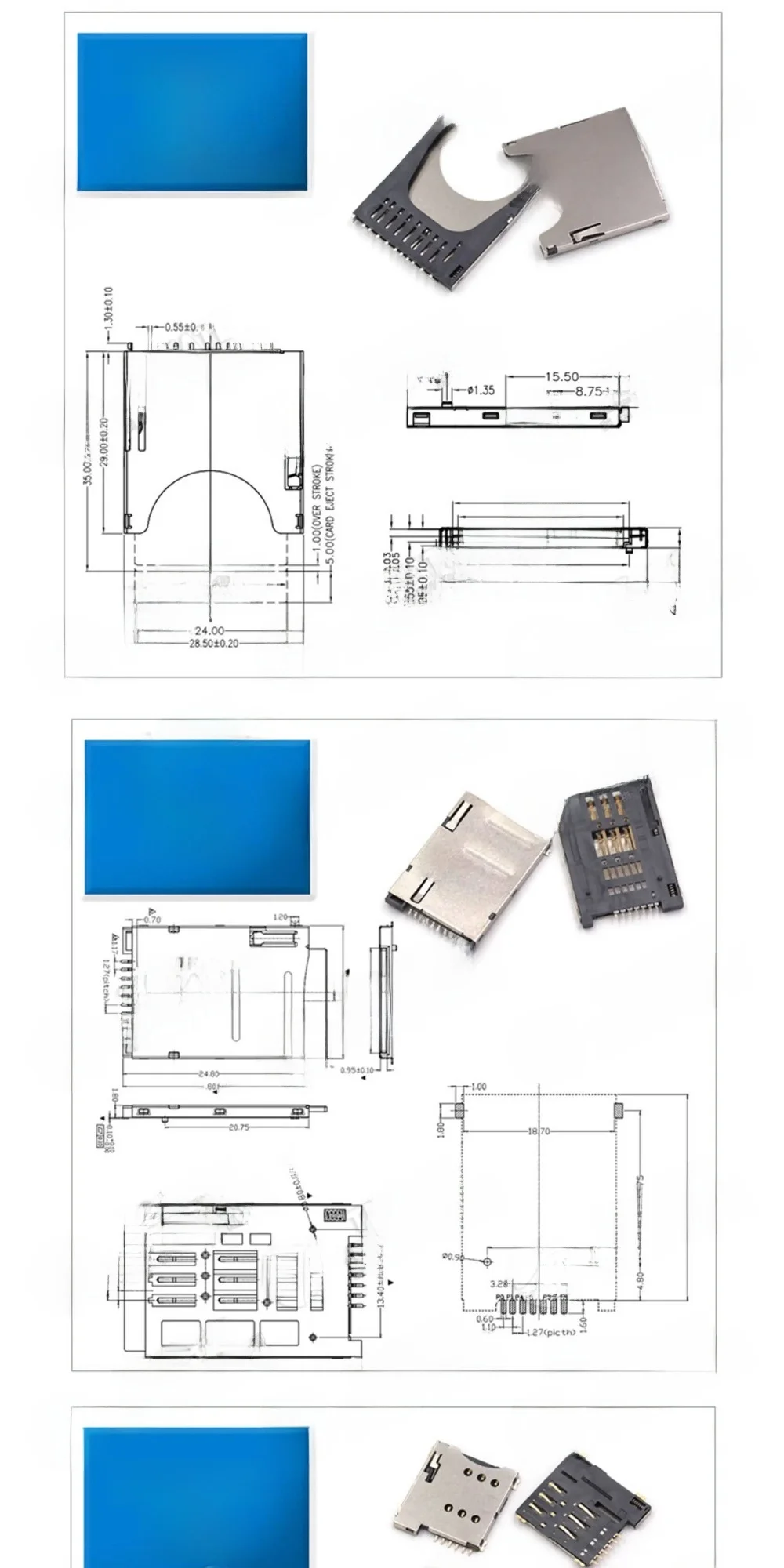 1-5 Stück SD/MINI/TF/SIM/NANO/MICRO Kartenhalter-Schacht mit Selbstauswurfmechanismus – Detail 5