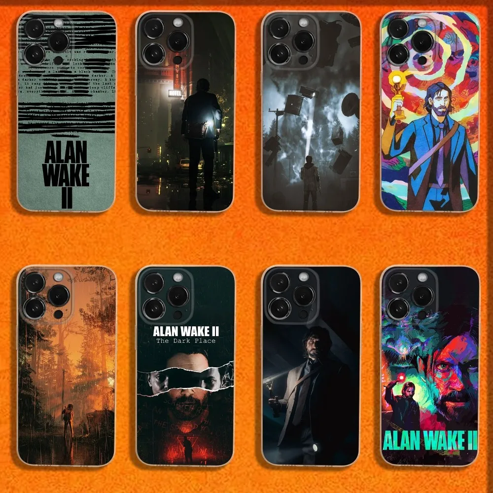 Game A-Alan Wake Phone Case For iPhone 16,15,14,13,12,11 Plus,Pro,Max,XR,XS,X,Plus,SE,Mini Transparent Soft Cover