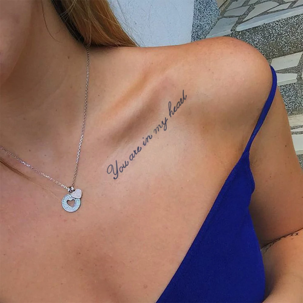 Sentence Pattern Juice Ink Lasting Waterproof Temporary Tattoo Sticker Inspirational Quotes Fake Tattoos Body Art Men Women Leg