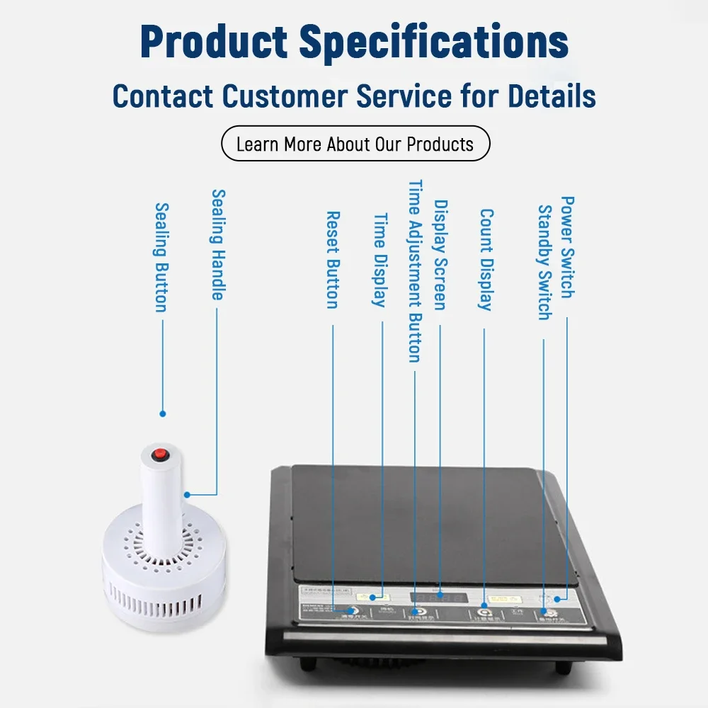 220V Hand Held Electromagnetic Induction Sealer Plastic Bottle Sealing Machine 20-70MM Aluminium Foil Capper Cap Packing