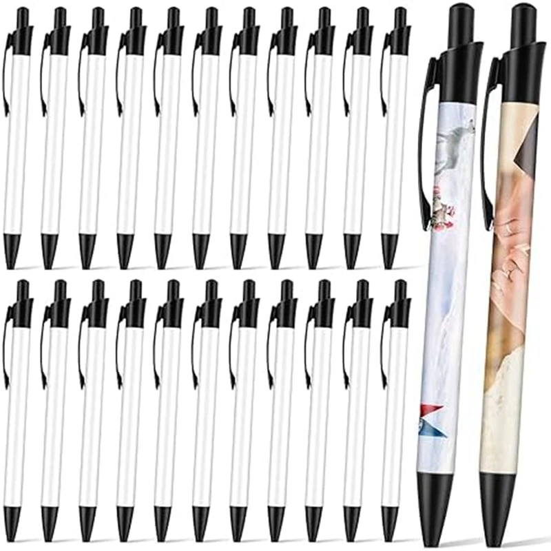 24X Sublimation Pen Blank Sublimation Coated Pen Heat Transfer Pen Bulk With Heat Shrink Packaging For DIY Office School Durable