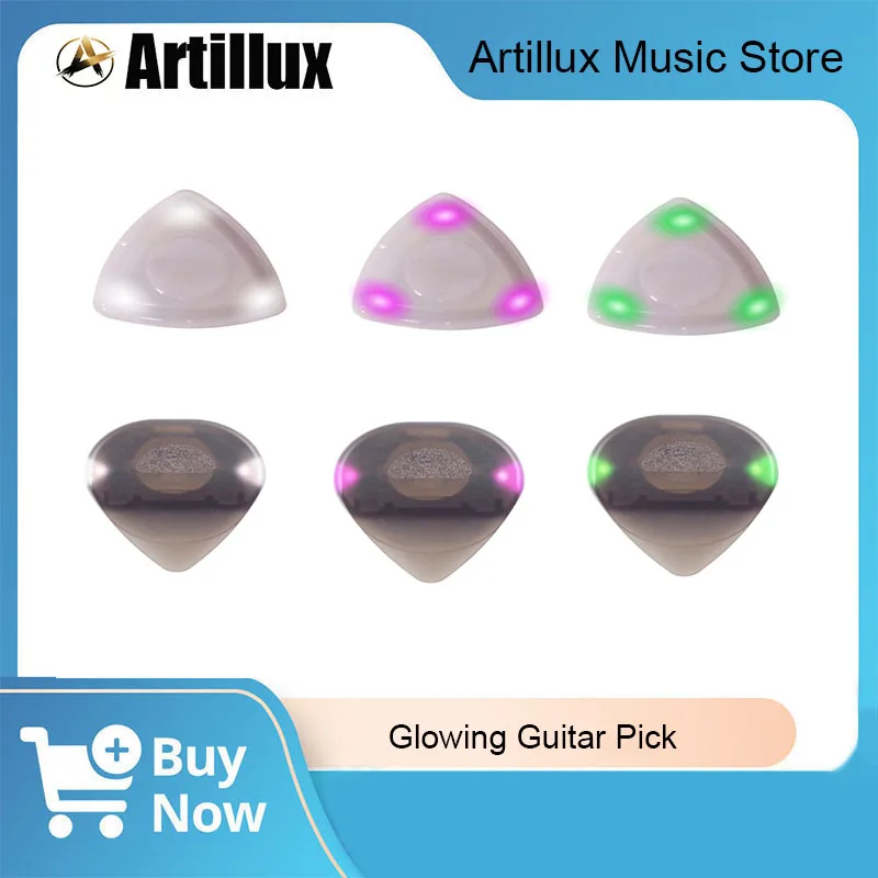 

1Pc LED Glowing Guitar Picks Two Styles ABS Material Guitar Picks for Folk Guitar Ukulele Electric Guitar Parts & Accessories