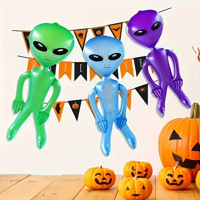 1 Inflatable Alien PVC Inflatable Toy, Suitable as Halloween and Themed Party Decoration Props, Halloween Gifts, Party Balloons