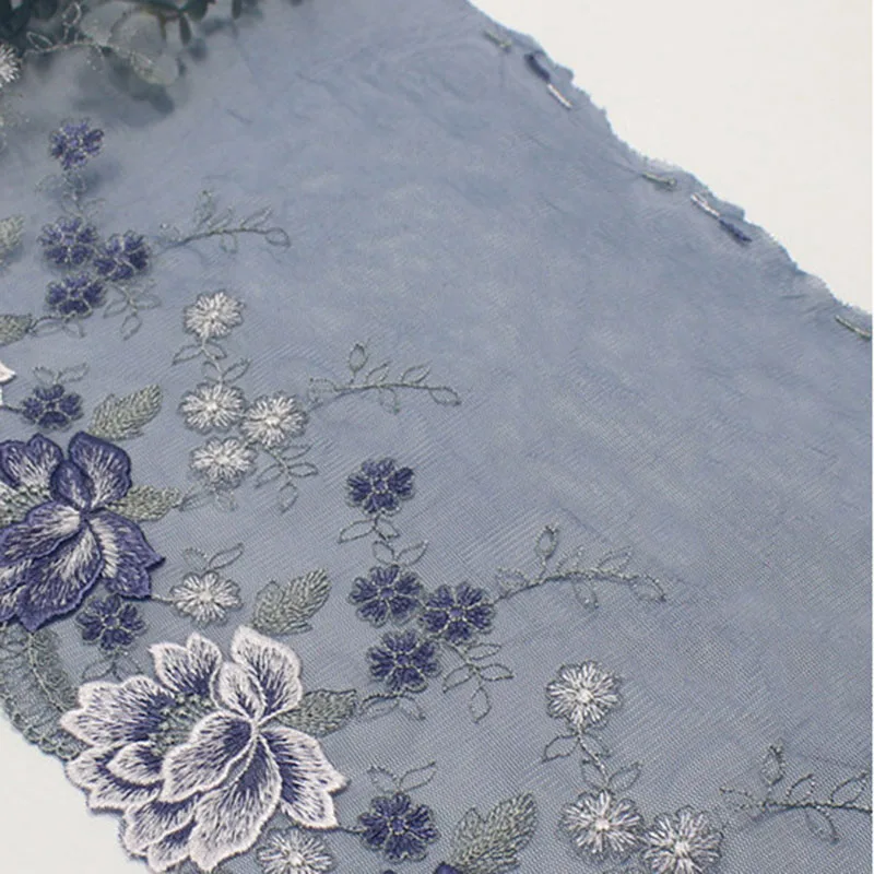 

31yards Lace Fabrics DIY Embroidery Lingeries Accessories Soft Navy Blue Mesh Lace for Bra Sewing Crafts Dress Needle Work