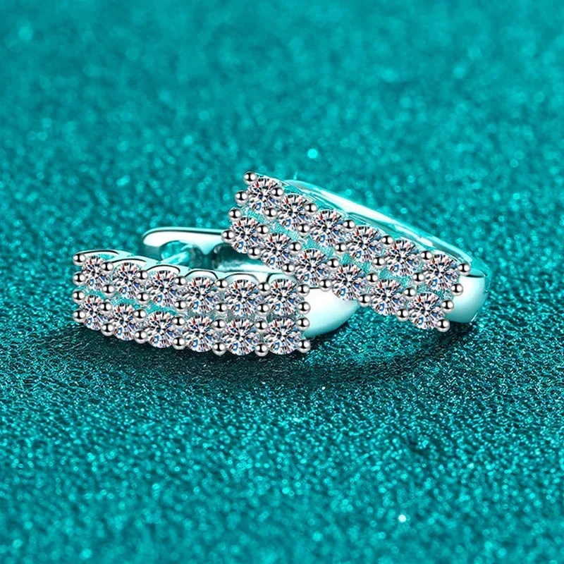 NASIA 0.72cttw 2mm 100% Full Moissanite Earrings for Women Double Halo Lab Diamond Earring S925 Sterling Silver Wholesale 2026 3
