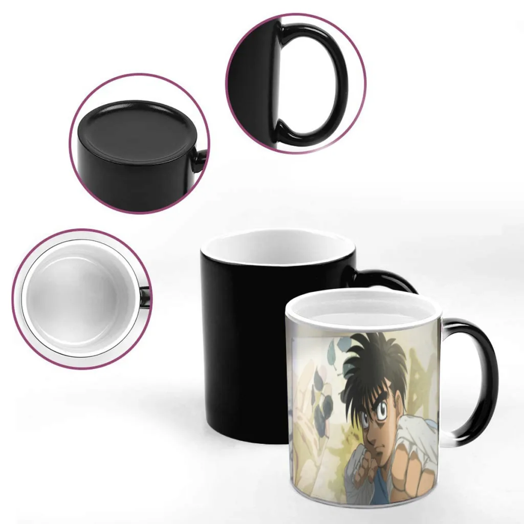 Hajime No Ippo Anime Creative Change Ceramic Mug Heat Revealing Coffee Cup Breakfast Cup Mug Friends Gift