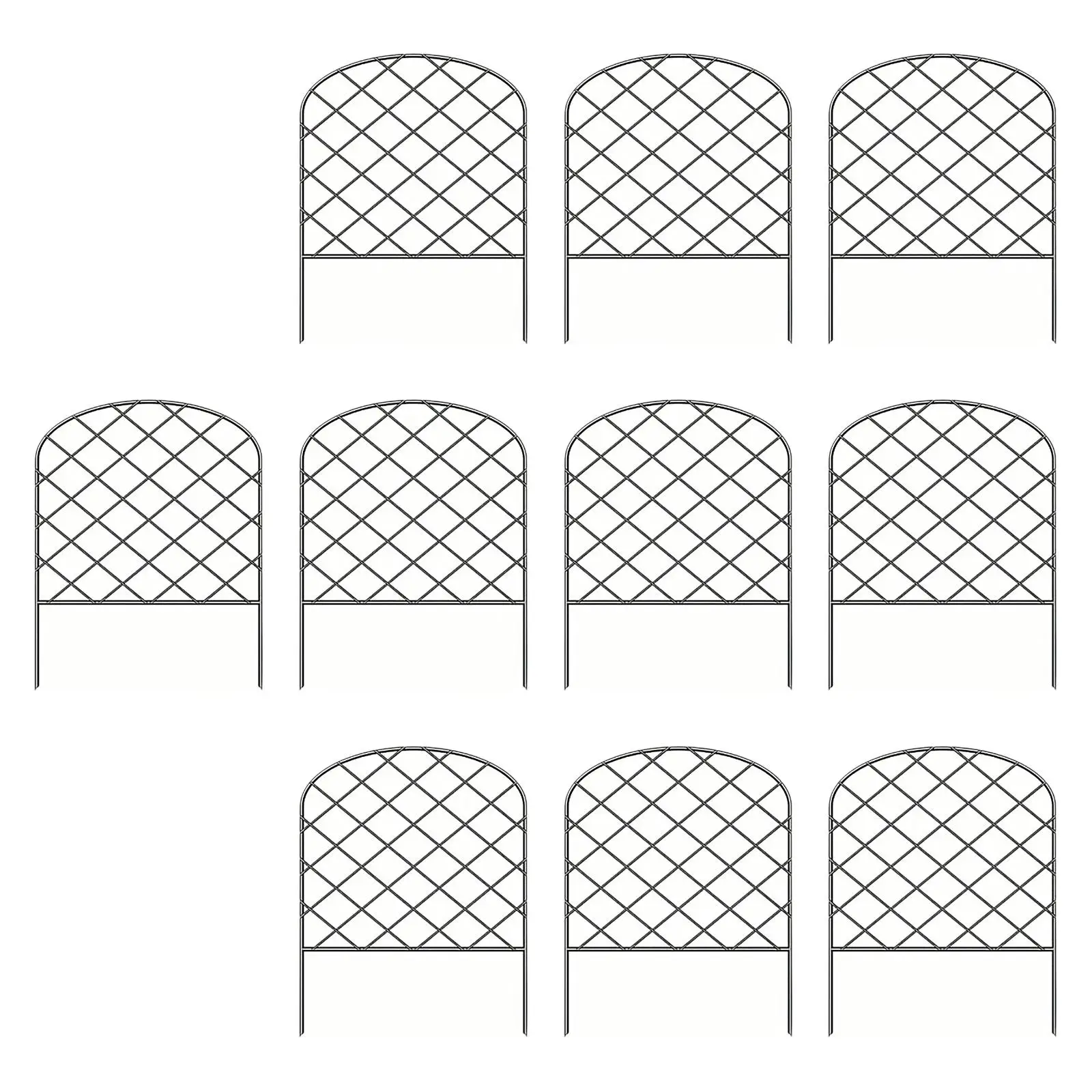 10 Pack Decorative Garden Fence Wire Borde Fencing Arched Pet Border Edging for Farmhouse Patio Courtyard Yard Landscape Privacy