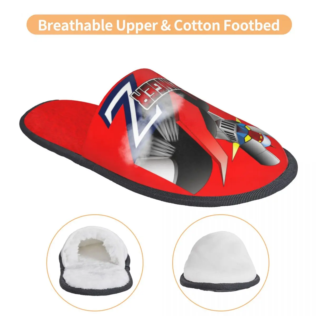 Mazinger Z House Slippers Women Soft Memory Foam UFO Robot Anime Manga Slip On Bedroom Slipper Shoes