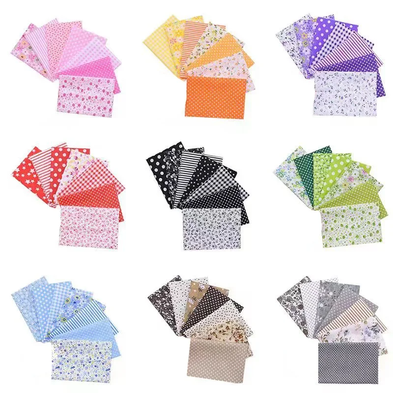 

7PCS 25*25cm Squares Cotton Craft Fabric Cloths Material for DIY Bundle Patchwork Quilting Sewing Scrapbooking Artcraft