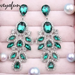 Veyofun Luxury Lady Crystal Drop Earrings Vintage Hollow Wedding Dangle Earrings for Women Fashion Jewelry Gift New