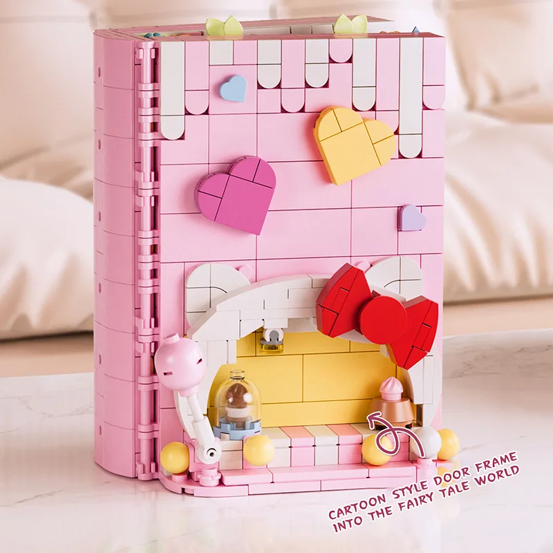 Sanrio Building Block Book Simulation Picture Frame Cute Puzzle Assembled Model Decoration Toy Collection Gift