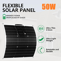 PowMr 50W 18V Flexible Solar Panel Kit 12V Battery System Module Monocrystalline silicon Solar Cell Power Bank Camping Household