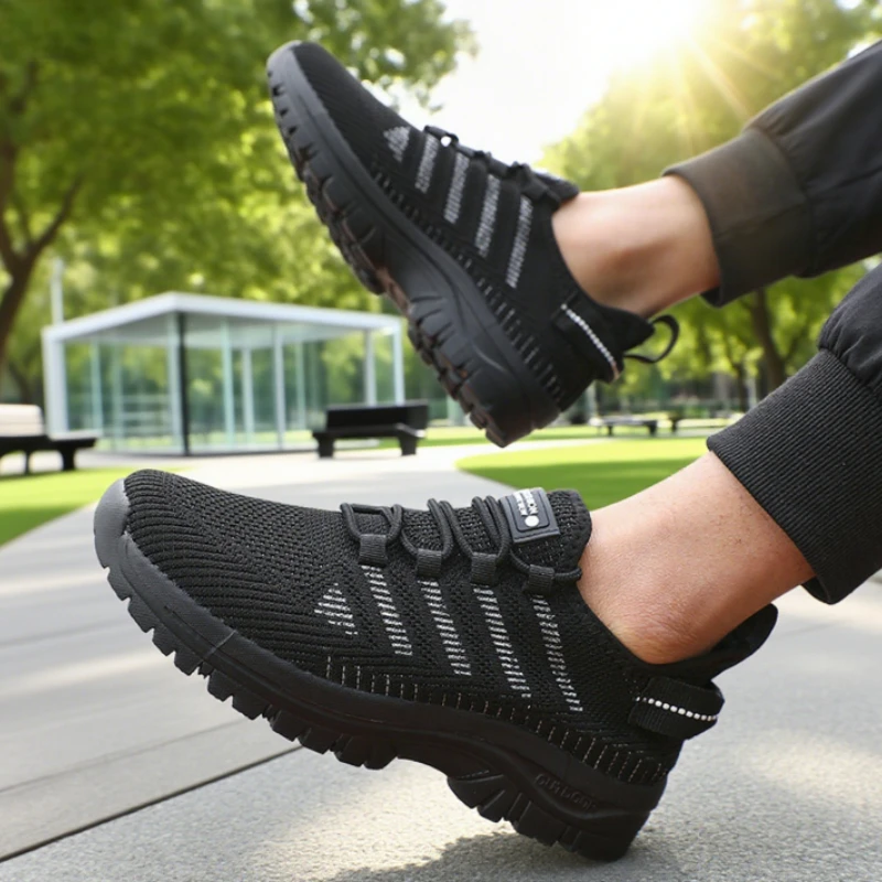 Men Shoes 2025 Summer Casuall Sneakers Summer Woman Running Shoes Knitted Mesh Breathable Fashion Casual Lace Up Sports Shoes