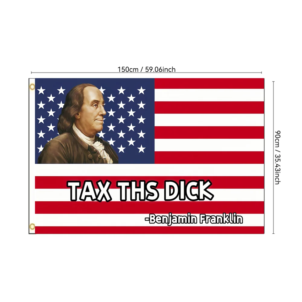 

Benjamin Franklin Patriotic Flag Funny American Meme Banner 3x5ft 2x3ft Wall Decor for Room Dorm Party Decoration