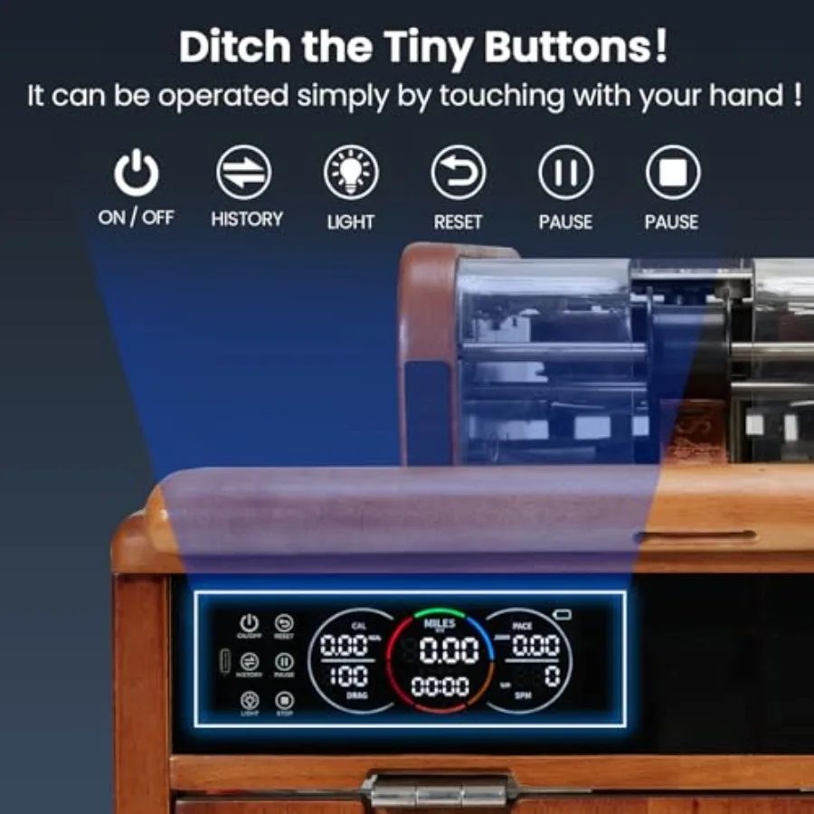 آلة تجديف المياه المنزلية مع شاشة تعمل باللمس، درج مقاومة مزدوج، لا يوجد تركيب، تصميم قابل للطي، سكة ألومنيوم B