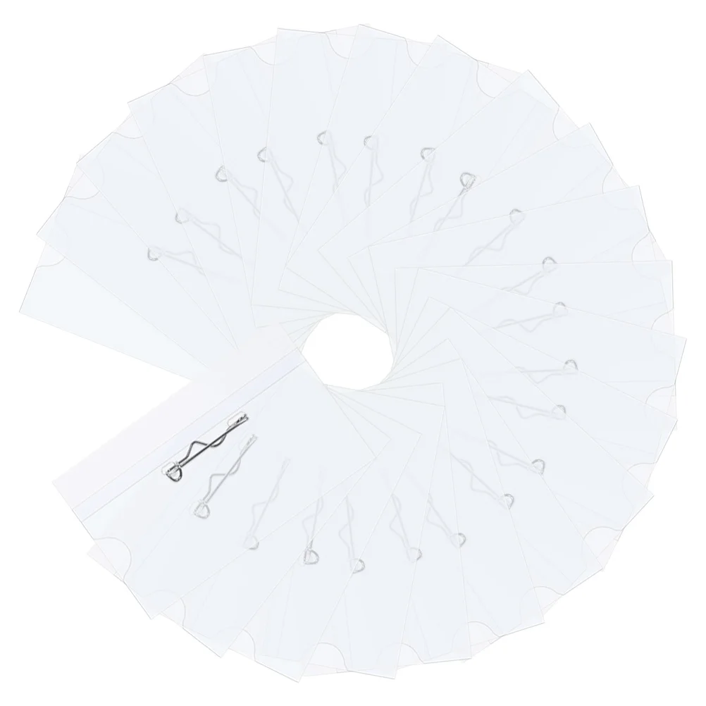 

1 set Plastic Tags Pin Sleeve Clear For Id Card Credit Card Badge Protector Multi-Functional Horizontal Id Holder Pvc Name Tag