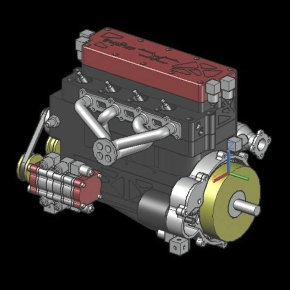 22.5cc Inline Four Cylinder Engine Mini Internal Combustion Engine Model Toy Water Cooled Engine Engine Model