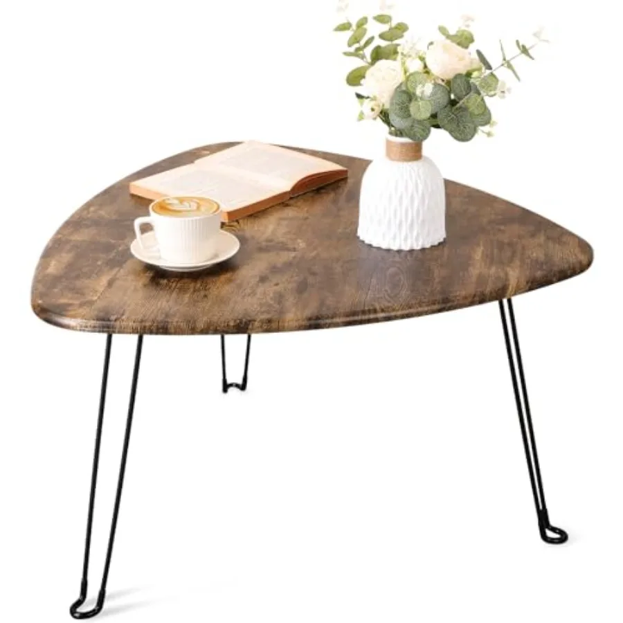 

Folding Coffee Table Triangle Designs Oval Coffee Tables Mid Century Wooden Triangular Accent Table with Metal Legs Foldable In