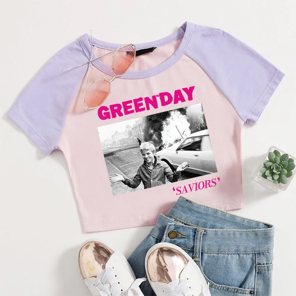 Green Day Saviors Woman's Crop T-Shirt Girls Fashion