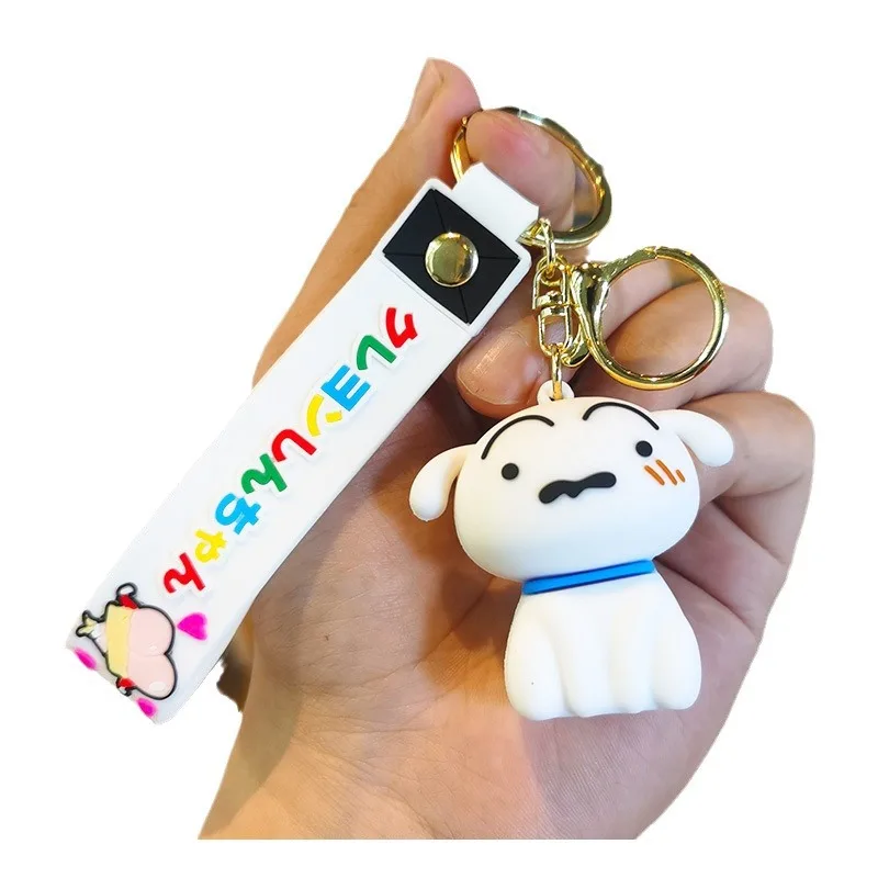 Japanese Crayon Shinchan Keychain Dinosaur Crocodile and White Crocodile Figurine Cute Claw Machine Y2k Fashion Toys - view 4