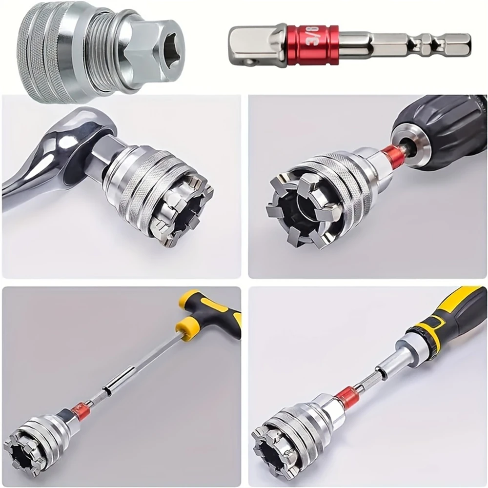 ประแจอเนกประสงค์แบบปรับได้ 1 ชิ้น, 10~19 มม., หัวประแจวงล้ออเนกประสงค์, อุปกรณ์เสริมสำหรับซ่อมแซม