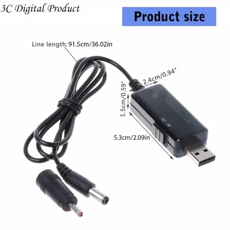 Convertidores voltajes USB 5V 9V 12V Línea regulador potencia paso para cámara enrutadores Q84A