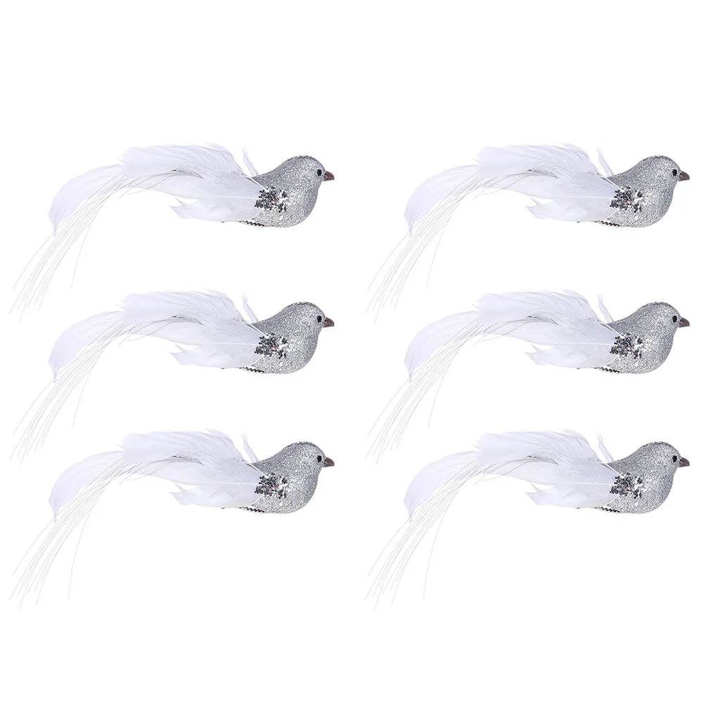 

6Pcs Artificial Simulation Froth Birds Clip-on Christmas Tree Decoration Educational Bird Craft DIY Bird