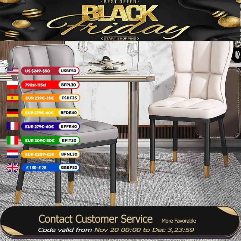 

Beige Luxury Dining Chairs Italian Stylish Black Party High Foldable Dining Chairs Accent Nordic Sillas Para Comedor Furniture