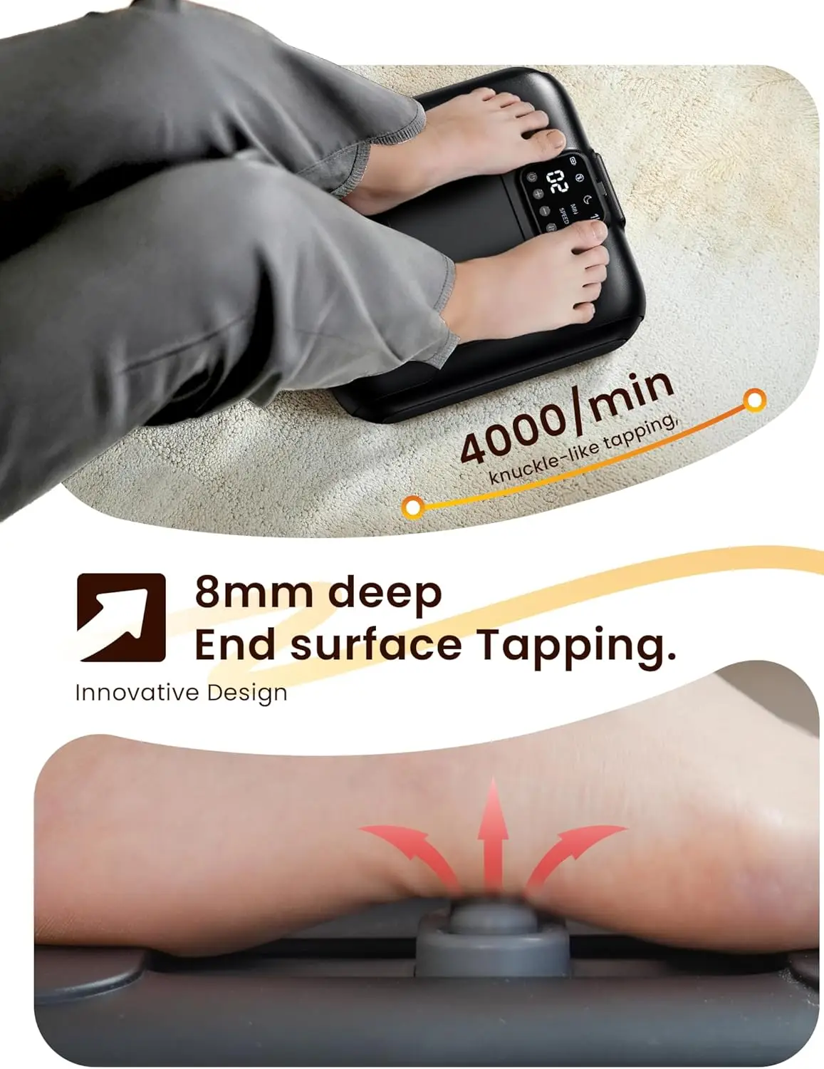 Wireless Foot Massager Gun with Remote, 10-Level Percussion Massage, Rechargeable Shiatsu Foot Massager, FSA/HSA Eligible