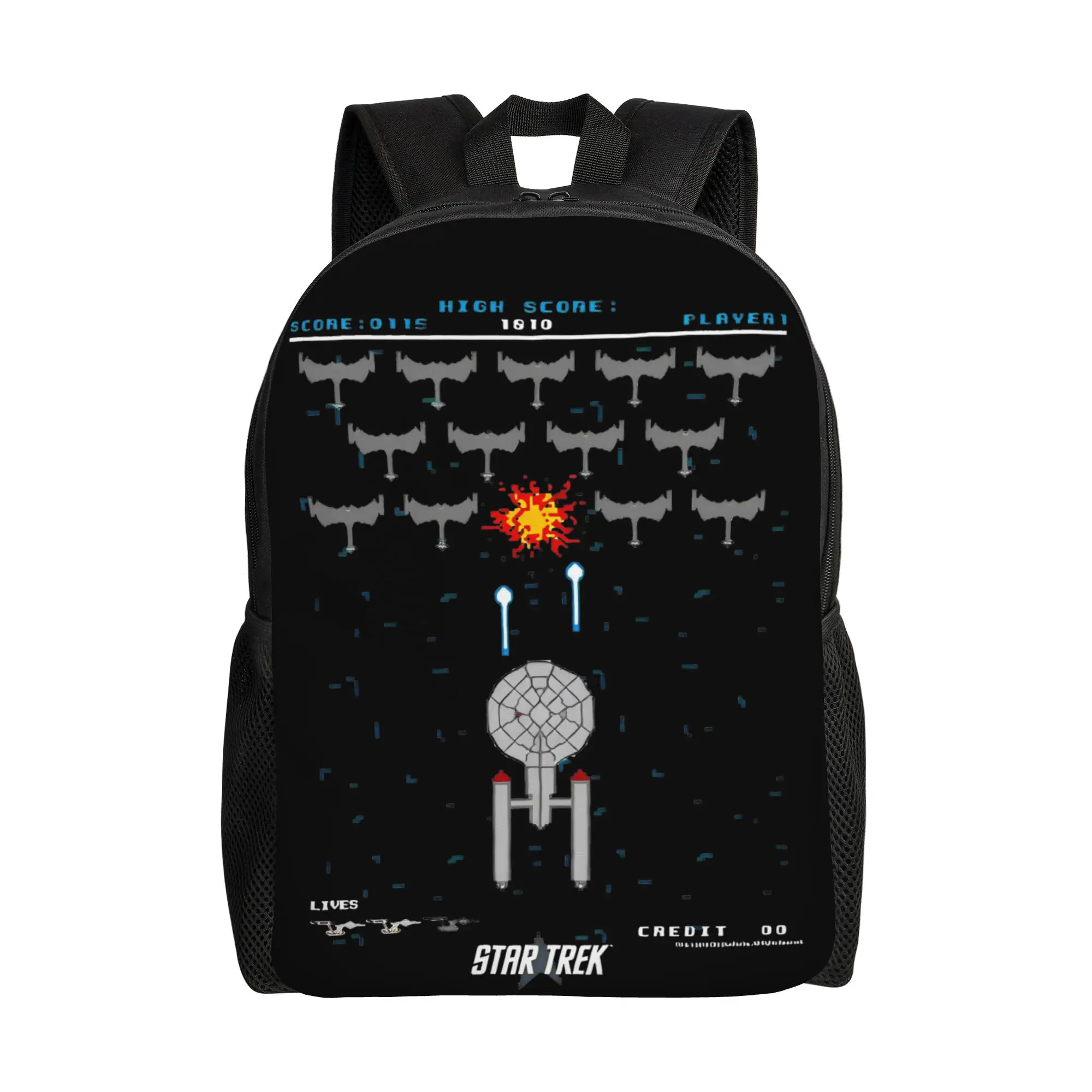 Stars Treks Battle Scene Backpack for Men Women Fashion Student Hiking Travel Daypack Pixel Art Laptop Canvas Bags Lightweight