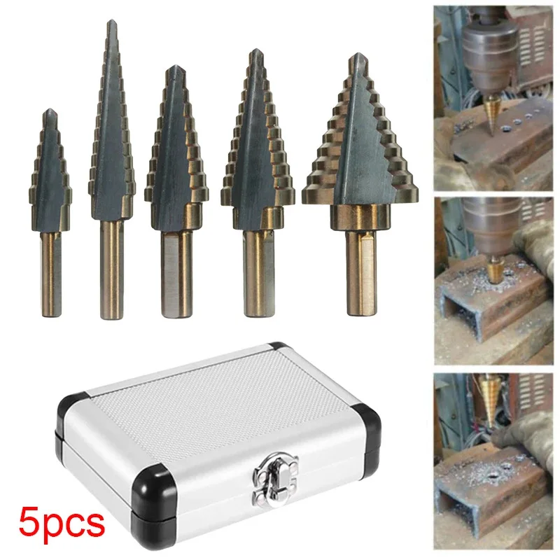 Step Drill Bit Set Hss Cobalt Multiple Hole 50 Sizes Cobalt Titanium  Conical Carbide Wood Drill Perforator Hole Cutter Tool