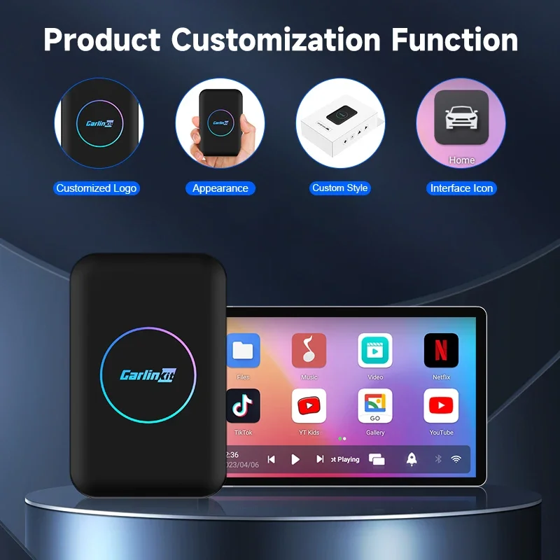 Custom Logo Carlinkit Tbox I p t v Ai Box Allwinner A133 Carplay Adapter Plug And Play Android Media Wireless Car Play 32Gb