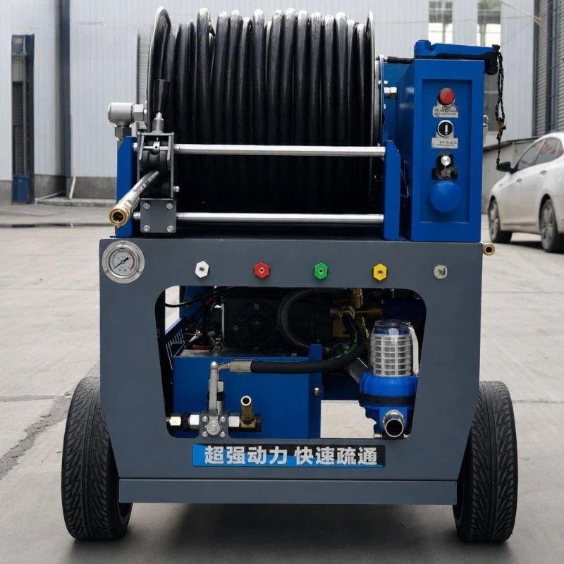 Heavy Duty Twin-Cylinder Hydro Jetter 200Bar 64L/min Remote Pipe Cleaner Sewer Jetter for 50-600mm Drain Contractor