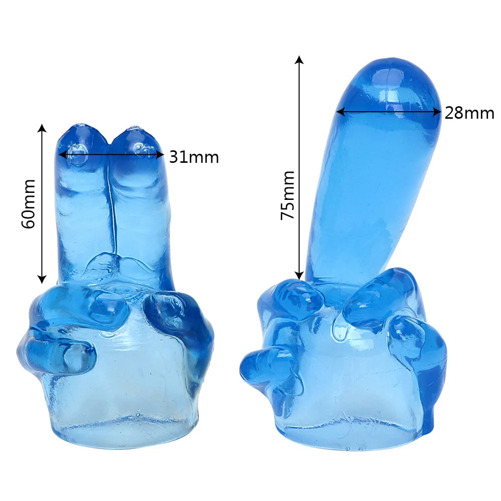Double Finger Vibrator Attachment for Adult Toys, Flexible & Realistic Design, Compatible with Massagers, Hot Sale on AliExpress
