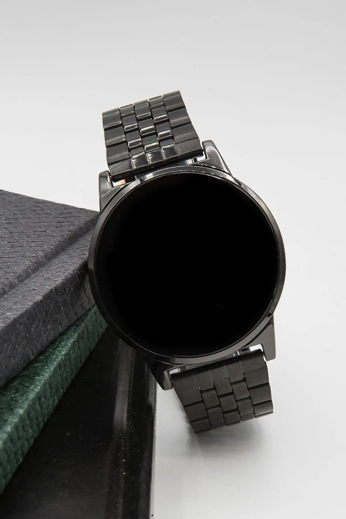 Unisex Black Steel Touch Wrist watch