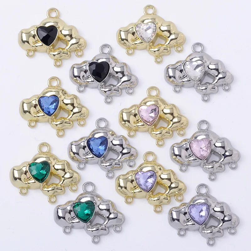 Sweet Cool Girl Hair Accessories Hairpin Tassel Double Hanging Accessories Simple Personality Lava Cloud Micro Inlaid Love Alloy