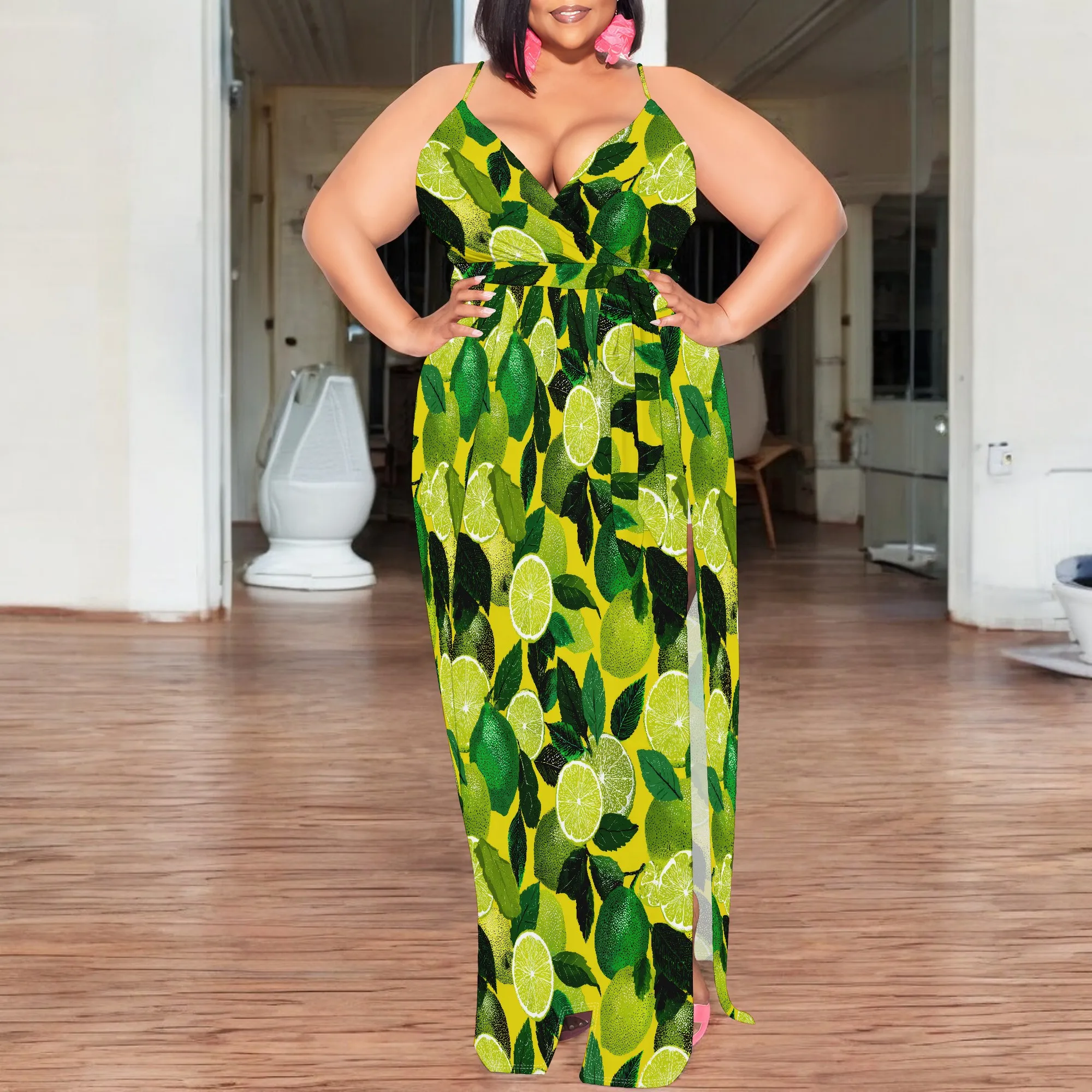 

Plus Size Maxi Dress for Women Casual Summer Sundress V-Neck