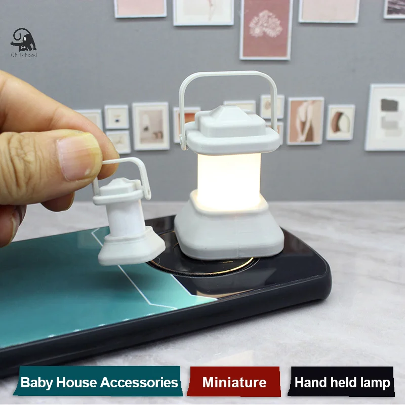 1:12 Dollhouse Miniature Handheld Lamp Model Ornament Dollhouse Furniture Lamp Decor Toy Micro Scene Decor Accessories