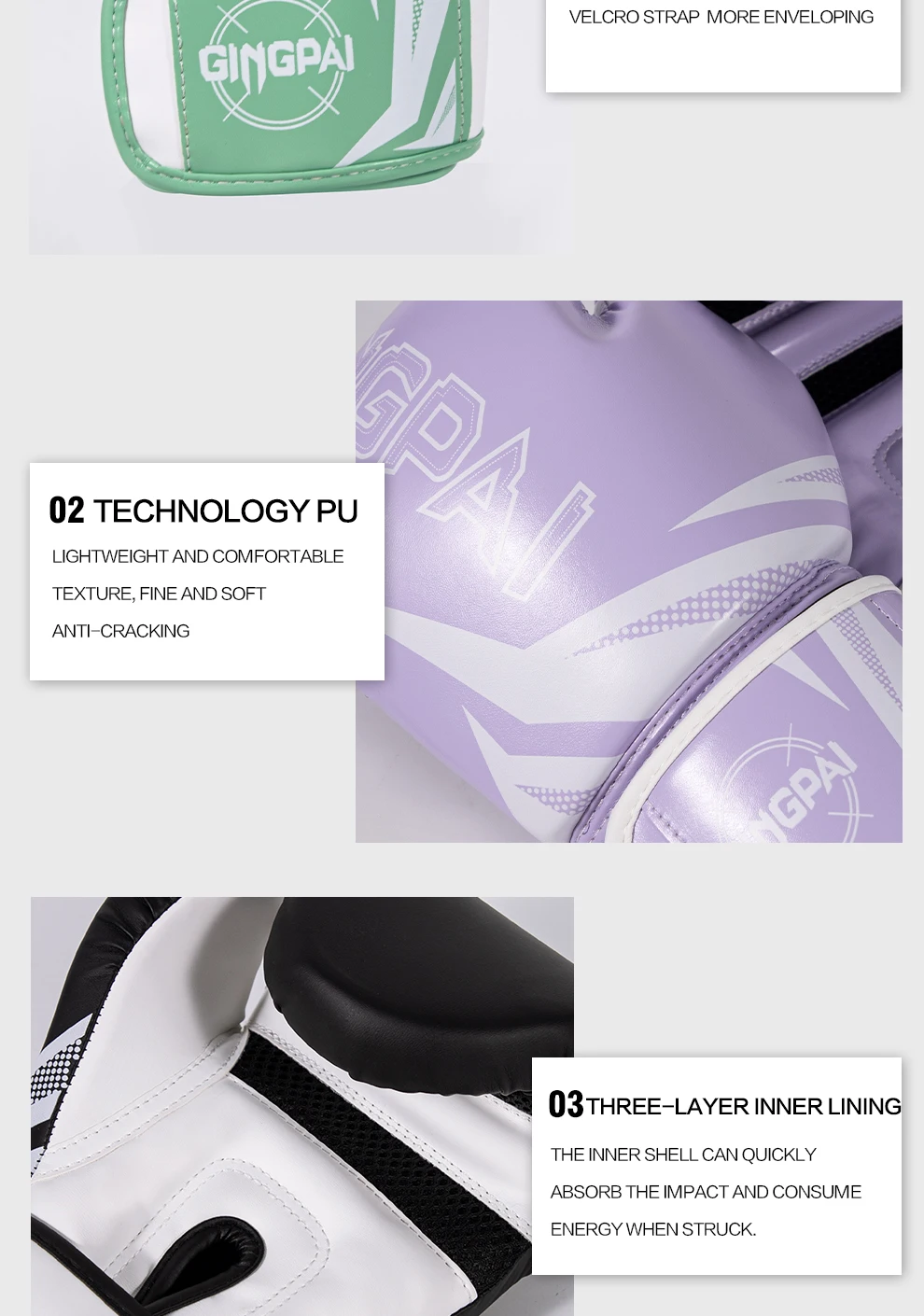 6 8 10 12 14 16oz Boxhandschuhe Professionelle Muay Thai Guantes De Boxeo Free Fight MMA Sandsack Trainingshandschuh für Männer Frauen – Detail 4