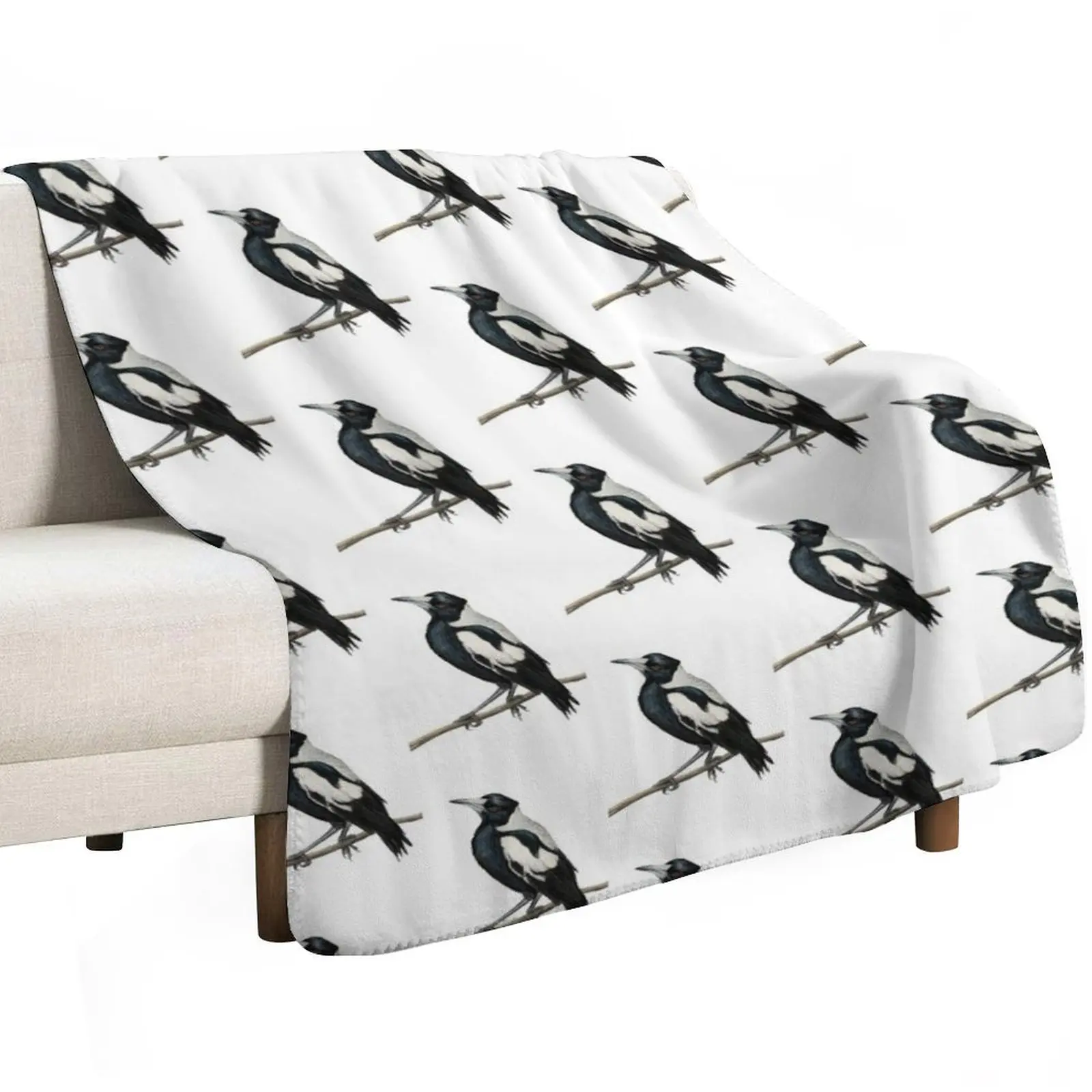The Australian Magpie, Collingwood's iconic bird - drawing Throw Blanket Kid'S Picnic Hair Extra Large Throw Blankets