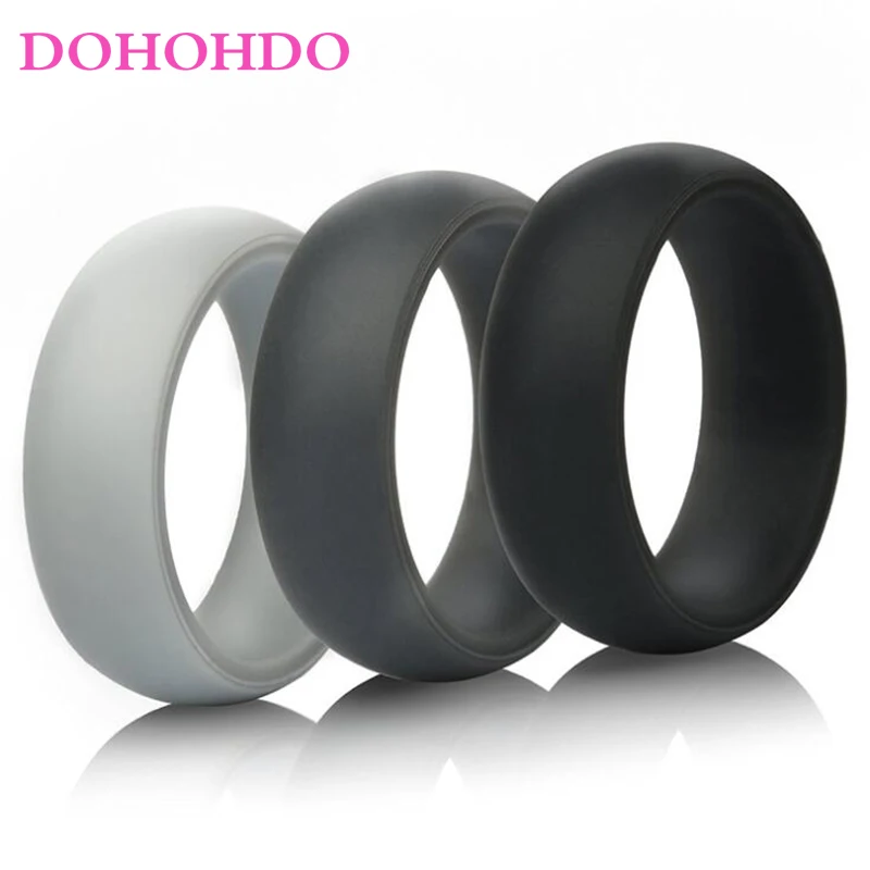 New 3pcs/set 6-12 Size 8mm Hypoallergenic Flexible Food Grade FDA Silicone Finger Ring Environmental Rubber Rings For Men Women