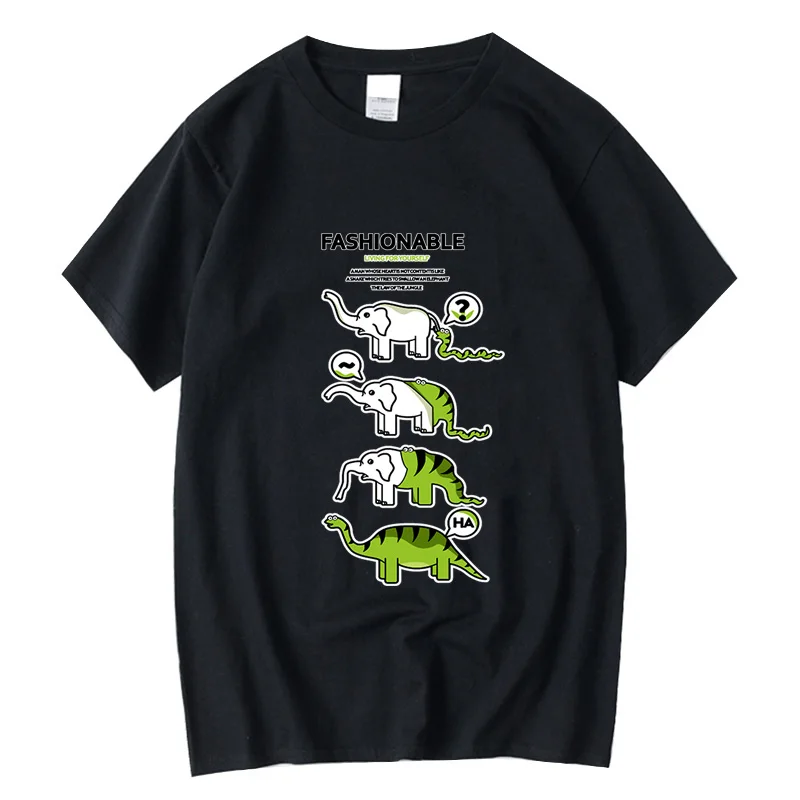 XINYI Men's T-shirt 100% Cotton Funny Snake Design Top Quality Hand-painted Customizable Clothing Fashionable Casual Wear