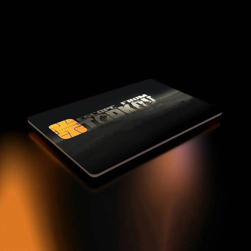 E-الهروب من T-Tarkov 1 مجموعة من 4 قطعة بطاقة الائتمان ملصقات الجلد لبطاقة البنك VISA ملصق مضاد للمياه المضادة للخدش النساء هدية