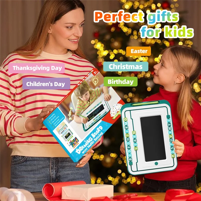 A76F-3 In 1 Multifunctional Drawing Board Russian Square Set For Kids Erasable Graffiti Board For Learning & Creativity