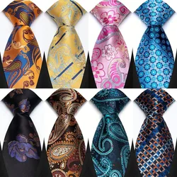 New Men's Classic Paisley Tie Luxury Floral 8cm Jacquard Neck Tie Necktie For Men Business Wedding Party Daily Wear Accessory