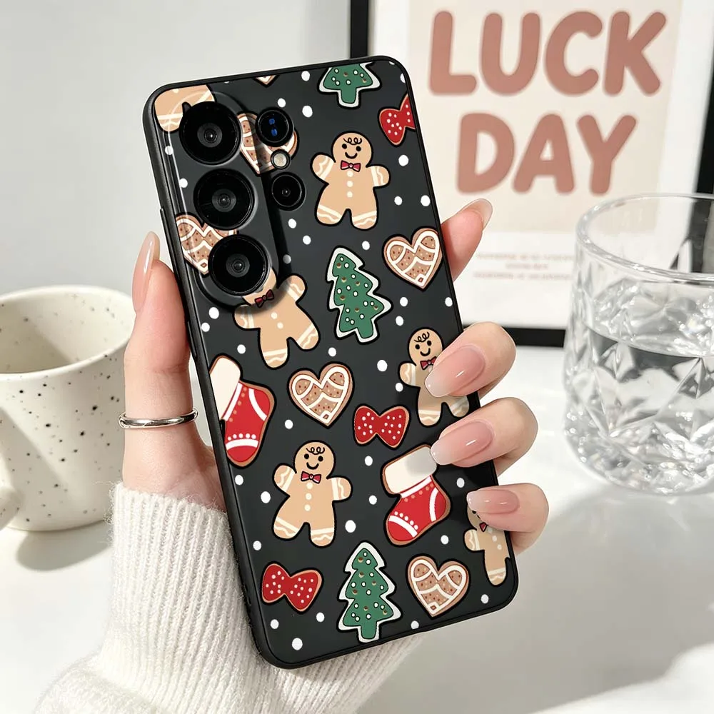 Gingerbread Cookies For Samsung Galaxy S26 S25 S24 S23 S22 S21 S20 Pro Edge Ultra Plus FE 5G Black Cover Phone Case