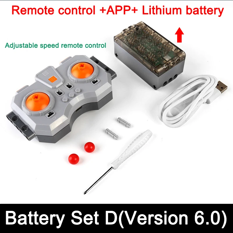 6.0 APP 7.4V Technical Electronic 2.4G Bluetooth Lithium Battery Power Compatible Legoeds PF MOC System for Motor Toys Car DIY