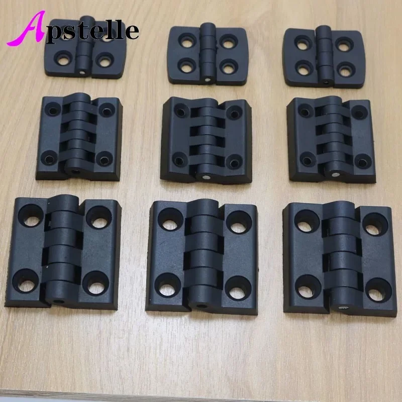 Apstelle 10PCS  Small Hinges Black Mini Plastic Door Bearing Butt Cabinet Drawer Jewellery Box ABS Hinge For Furniture Hardware