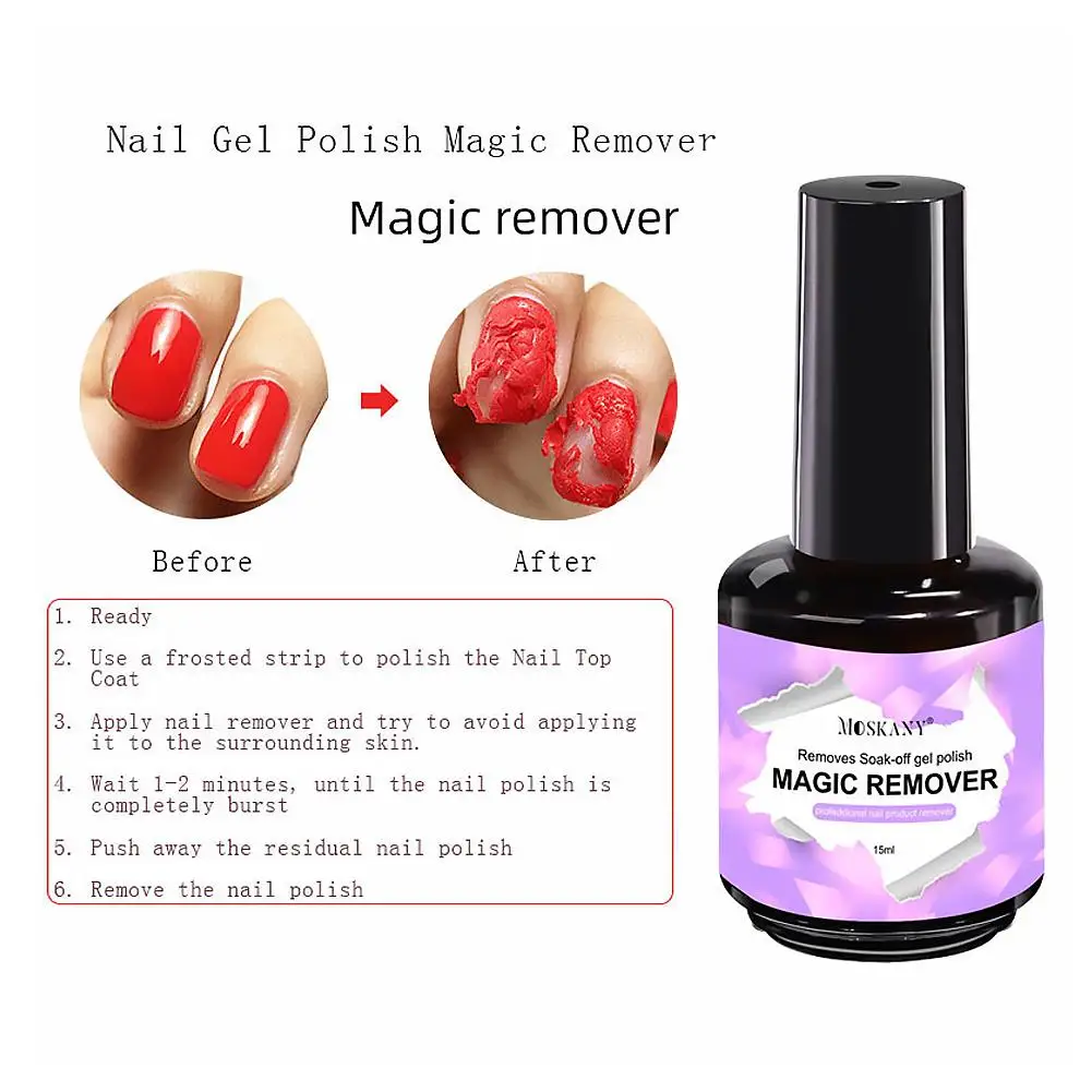 15ml Magic Remover Nail Gel Polish for Soak Off UV Gel Polish Fast Removal Semi Permanent Varnish Polish Cancel Glue view 4