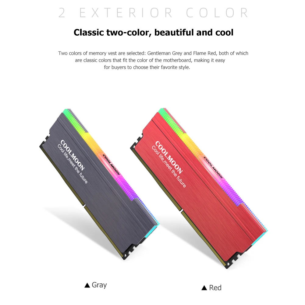 COOLMOON CR-D134S RAM теплорасширитель адресный RGB-кулер памяти для настольного ПК